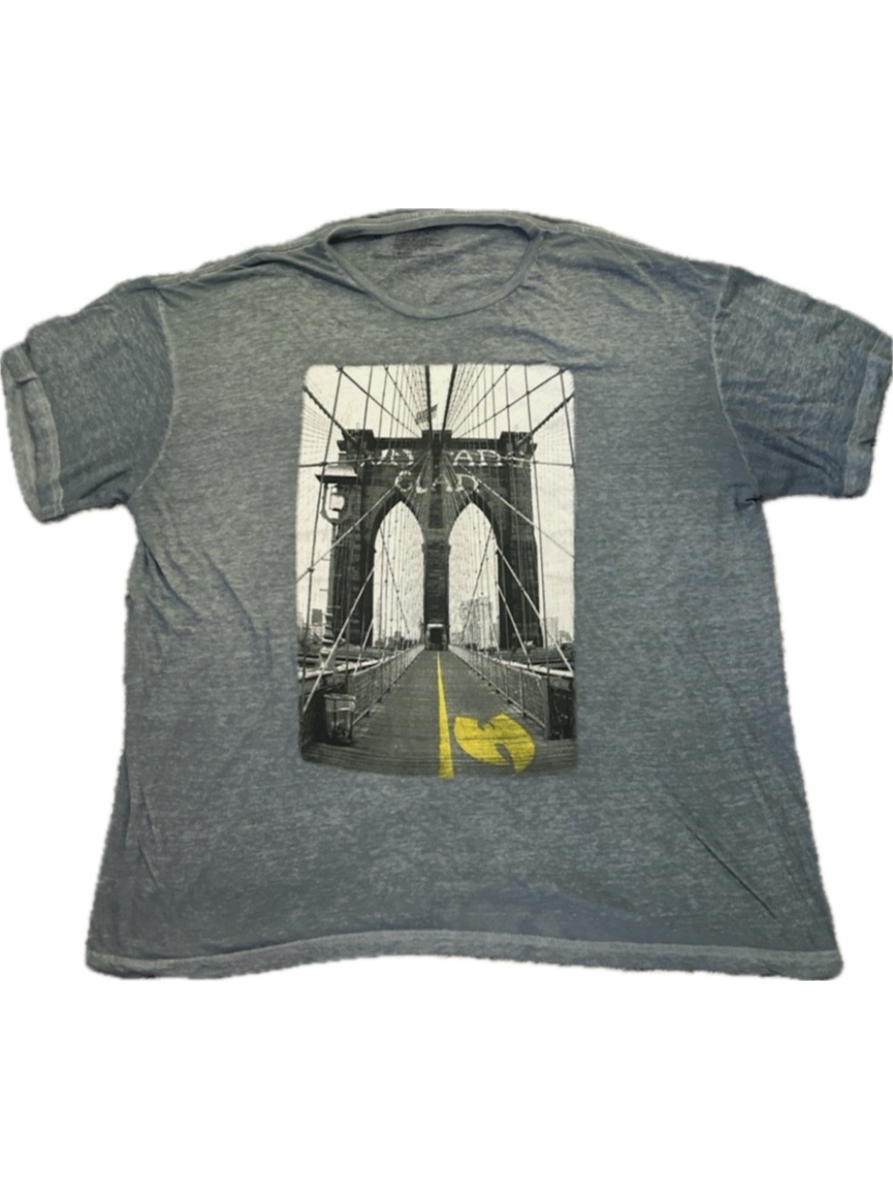 Wu-Tang Clan Graphic T-Shirt Mens Large Distressed Brooklyn Bridge Live Nation